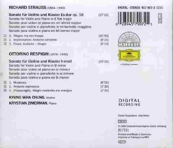 【古典音乐】郑京和、齐默尔曼《理查·施特劳斯、雷斯庇基-小提琴奏鸣曲》1989[FLAC+CUE/整轨]