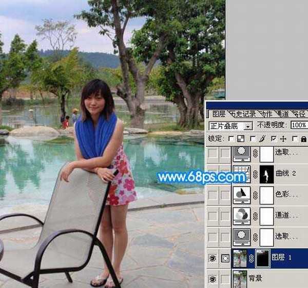 Photoshop 调出人物照片淡雅的青绿色