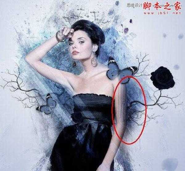 Photoshop将美女图片打造出创意风格的水墨效果