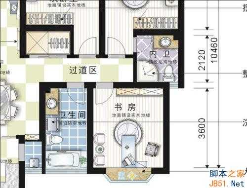 Coreldraw(CDR)详细步骤绘制室内装修彩色平面图实例教程