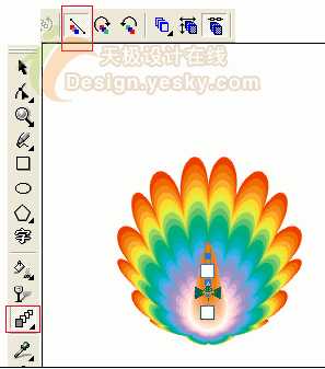 CorelDRAW交互式变形工具绘制卡通斑斓孔雀