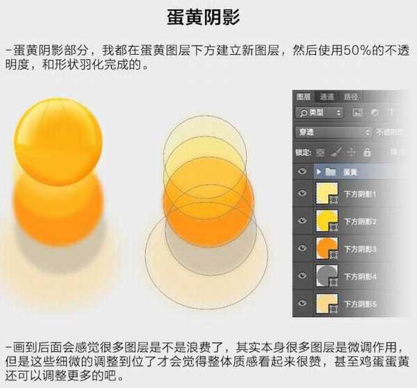 使用photoshop绘制一个打开鸡蛋流出(效果逼真)