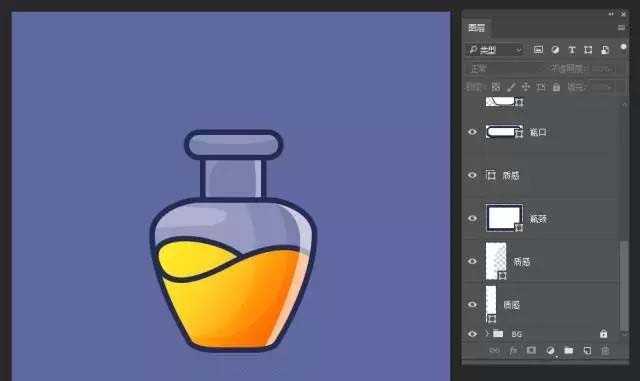 ps怎么绘制魔法药水瓶的图标?