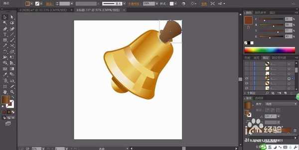 ai怎么绘制2.5d立体效果的铃铛素材图?