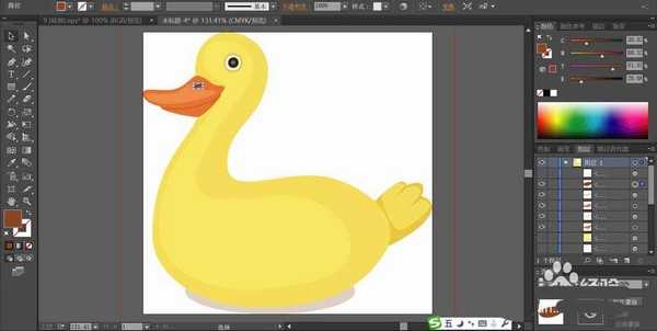 ai怎么手绘小黄鸭? ai小黄鸭的画法
