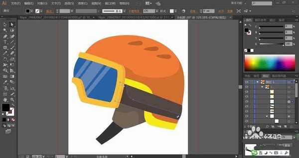 ai怎么绘制头盔? ai头盔矢量素材图的画法