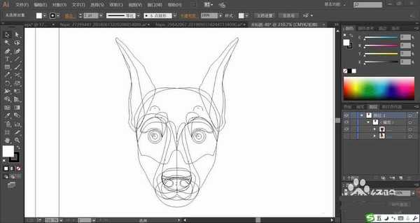 ai怎么手绘猎犬矢量图? ai猎犬的设计方法