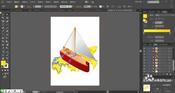 ai怎么绘制立体的帆船? ai帆船矢量图的绘制方法