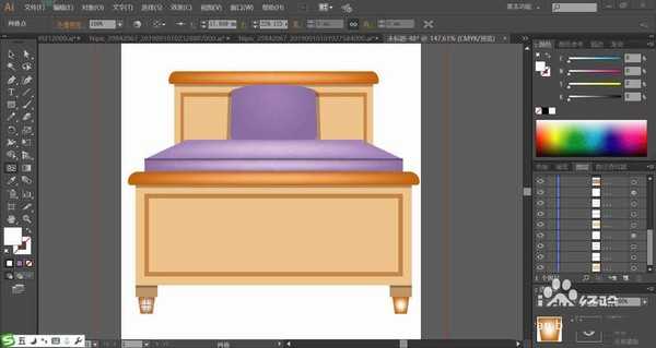 ai怎么设计双人床? ai大床家具矢量图的画法