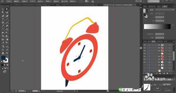 ai怎么设计三维立体的红色时钟图标? ai闹钟的画法