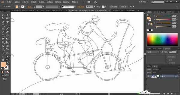 ai怎么手绘自行车运动插画? ai自行车骑行海报的画法