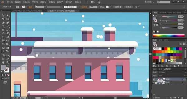 ai怎么设计冬季城市插画? ai手绘城市入冬矢量图的技巧